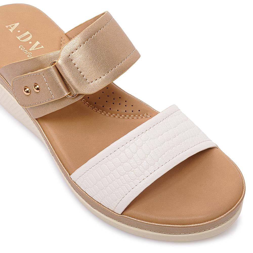 SANDALIA STRAP CASUAL ANA-2513 BLANCO/DORADO ADV - 3