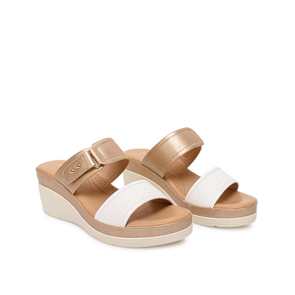 SANDALIA STRAP CASUAL ANA-2513 BLANCO/DORADO ADV - 4