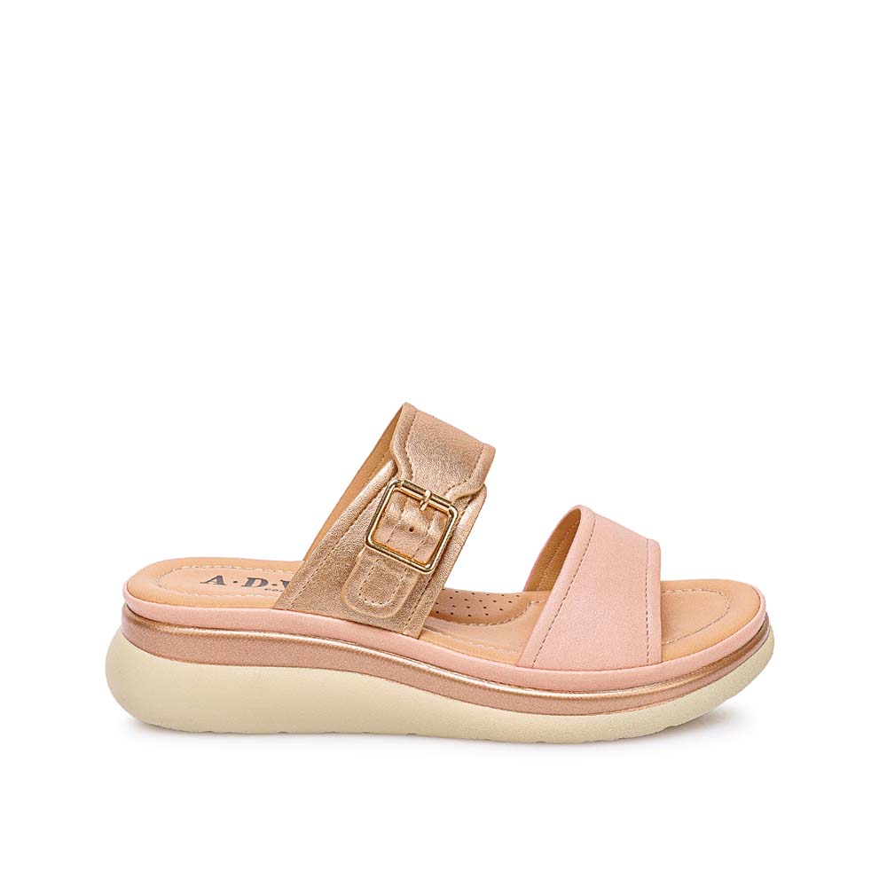 SANDALIA STRAP CASUAL ANA-2615 ORO ROSA/NUDE ADV - 1