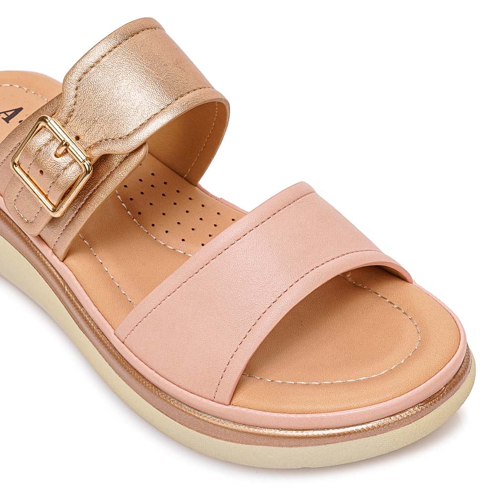SANDALIA STRAP CASUAL ANA-2615 ORO ROSA/NUDE ADV - 3