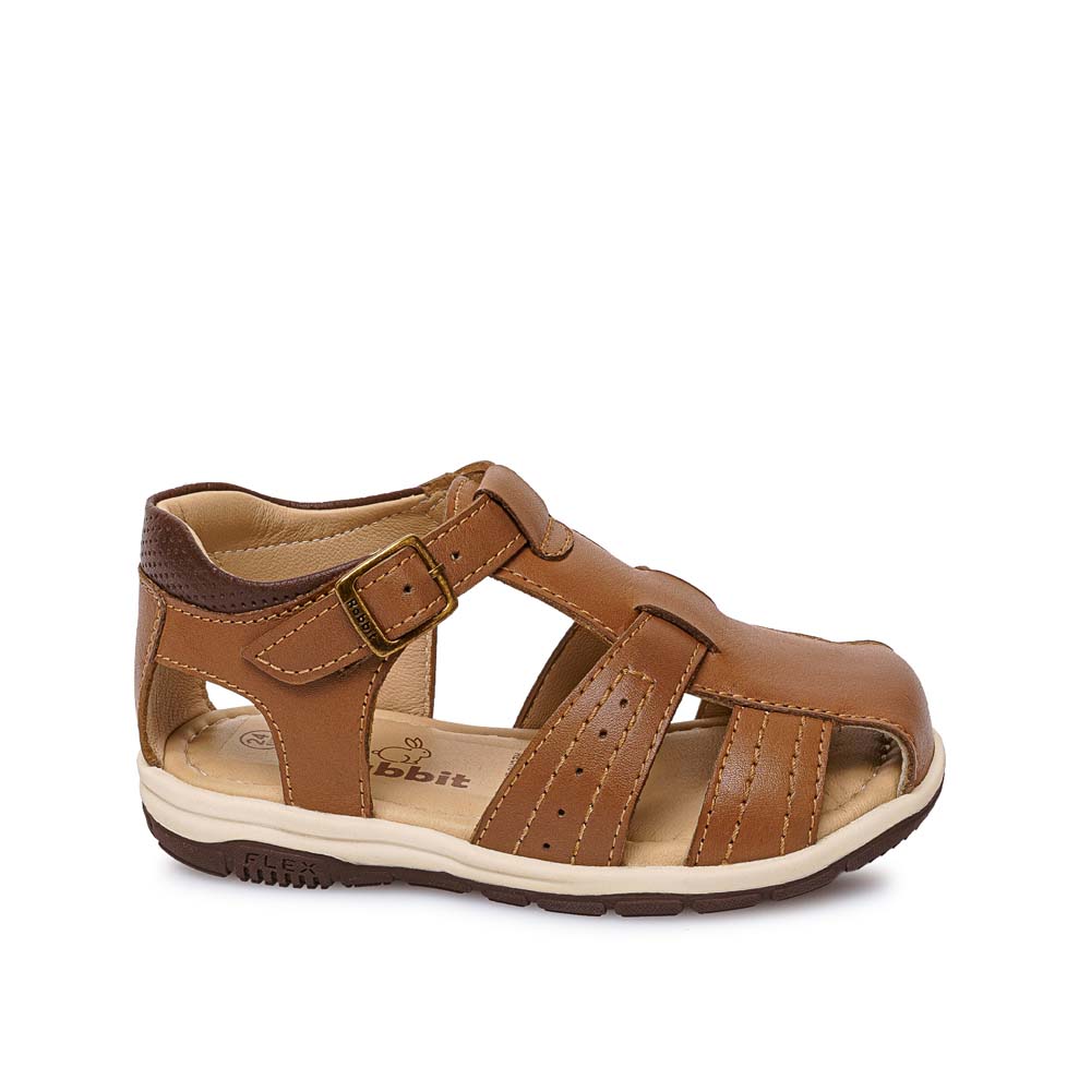 SANDALIA FRANCISCANA CASUAL ANGEL-2605 TOFFE RABBIT CUERO - 1
