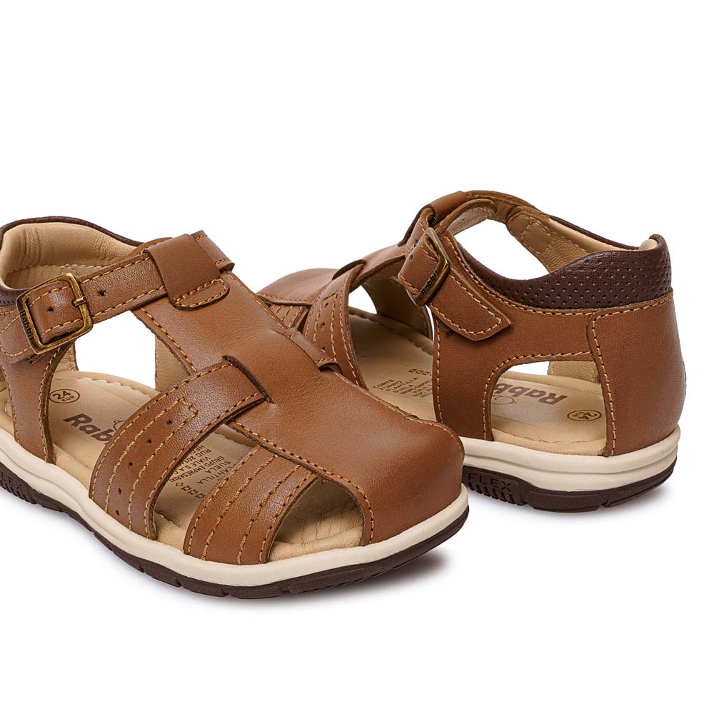SANDALIA FRANCISCANA CASUAL ANGEL-2605 TOFFE RABBIT CUERO - 2