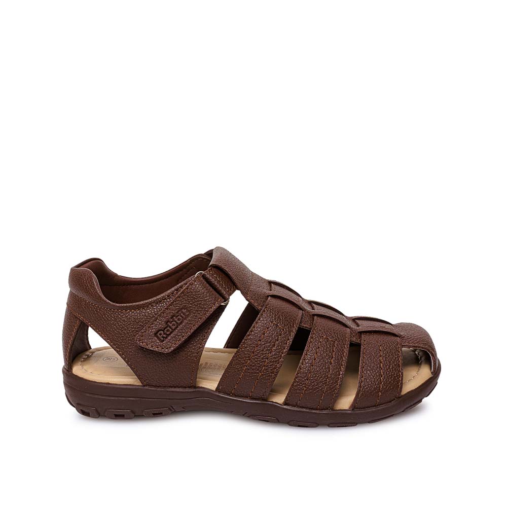 SANDALIA D'ORSAY CASUAL ANGEL-2619 MARRON RABBIT CUERO - 1