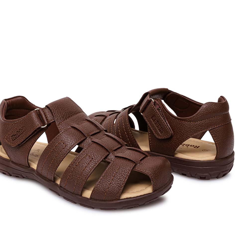 SANDALIA D'ORSAY CASUAL ANGEL-2619 MARRON RABBIT CUERO - 2