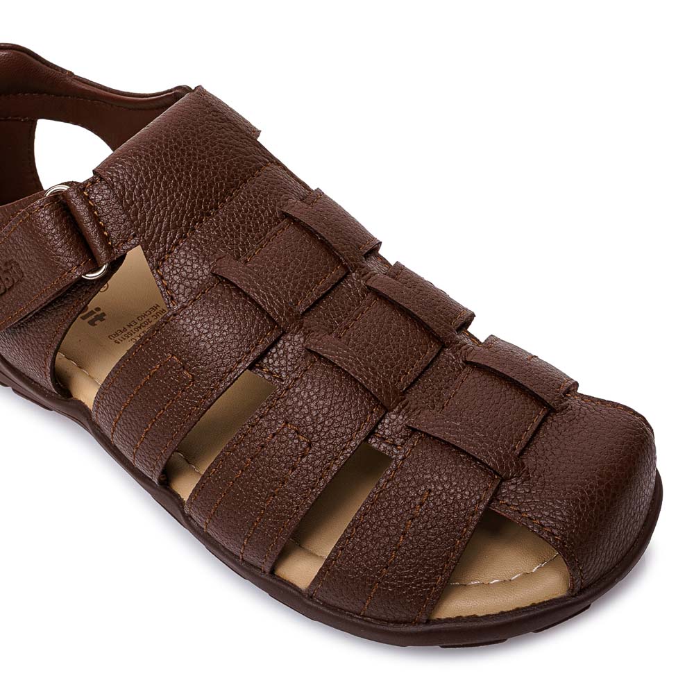 SANDALIA D'ORSAY CASUAL ANGEL-2619 MARRON RABBIT CUERO - 3