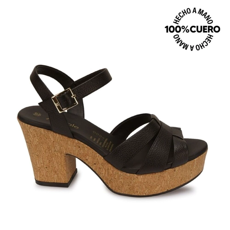 SANDALIA D'ORSAY CASUAL ALE-2604 NEGRO VIALE CUERO - 1