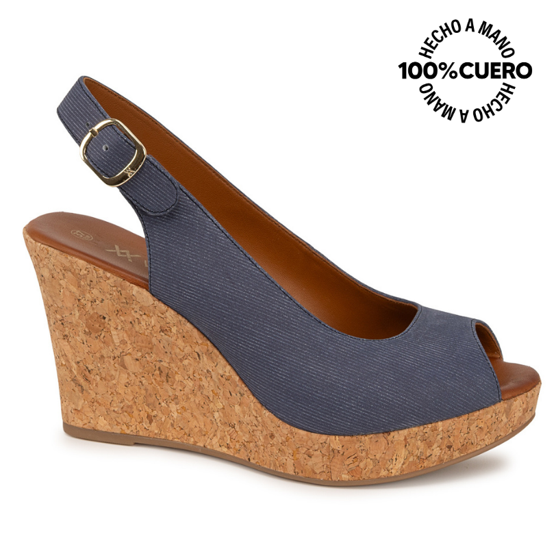 SANDALIA PEEP TOE CASUAL ALE-2638 JEAN VIALE CUERO - 1