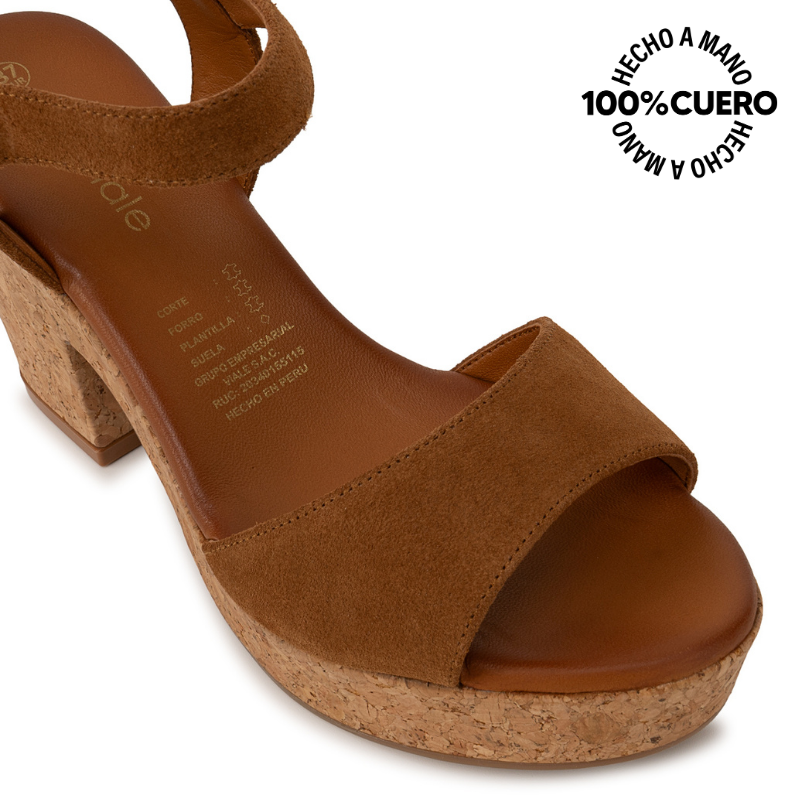 SANDALIA D'ORSAY CASUAL ALE-2645 WHISKY VIALE CUERO - 3