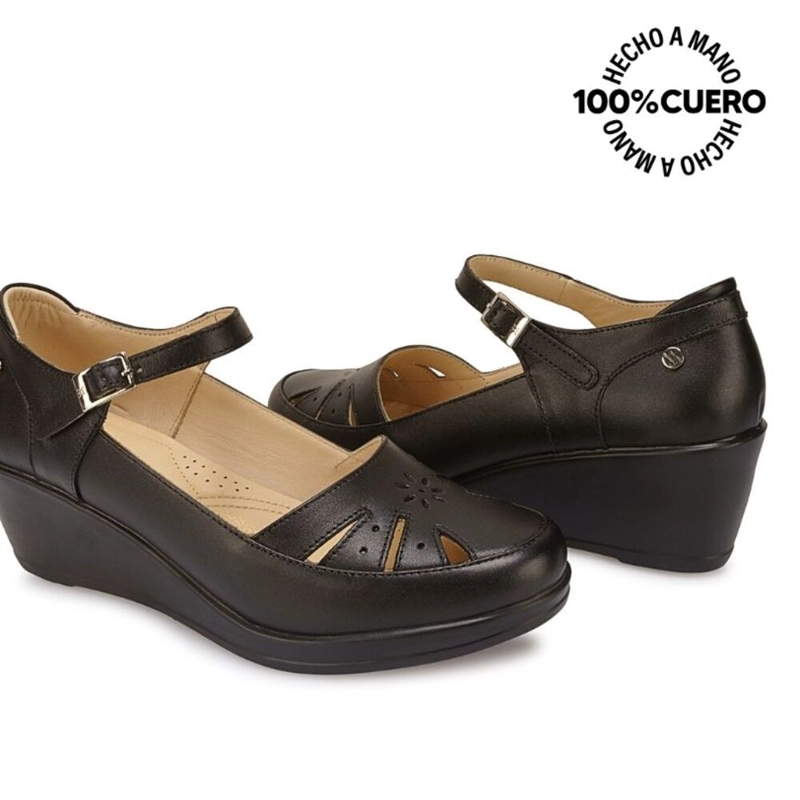 ZAPATO CANASTA CASUAL DK-2602 NEGRO VIALE CUERO - 2