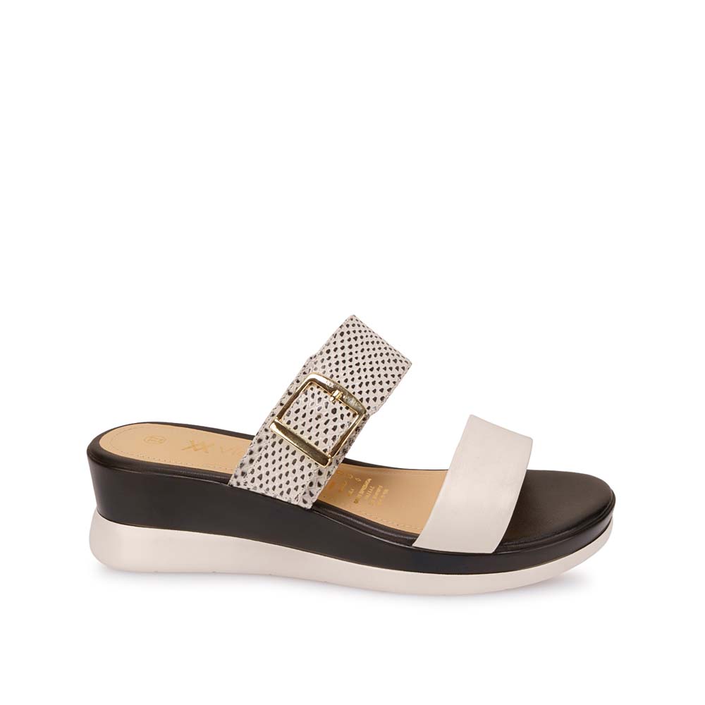 SANDALIA SLIDE CASUAL LINDA-2612 BLANCO VIALE CUERO - 1