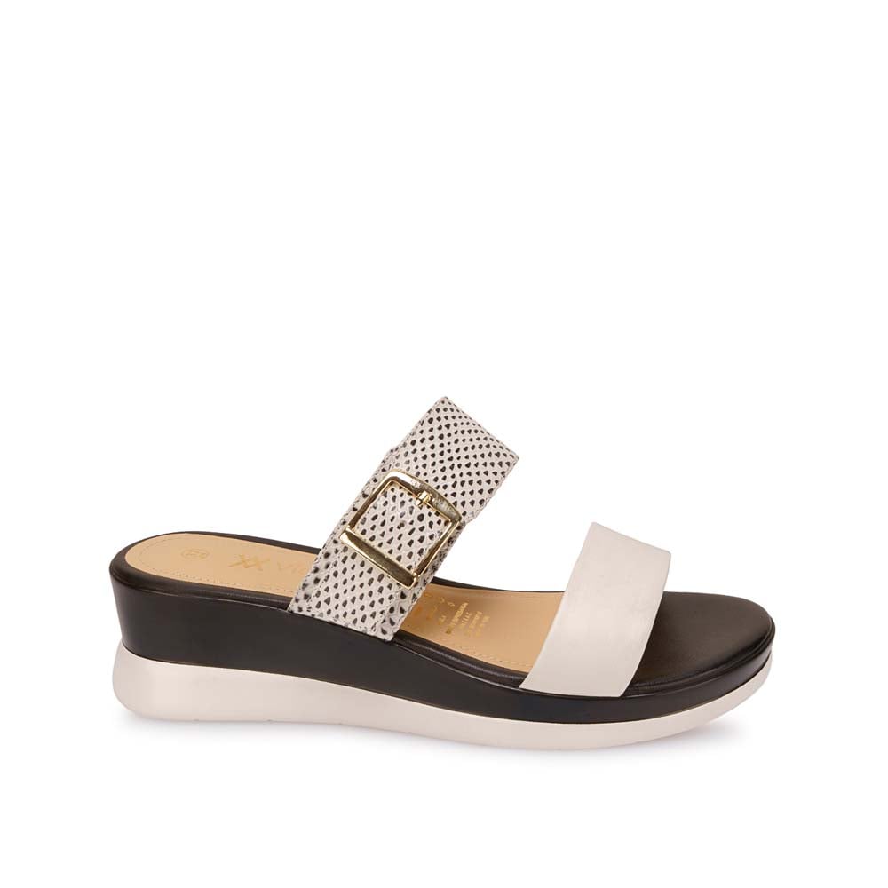 SANDALIA SLIDE CASUAL LINDA-2612 BLANCO VIALE CUERO - 1