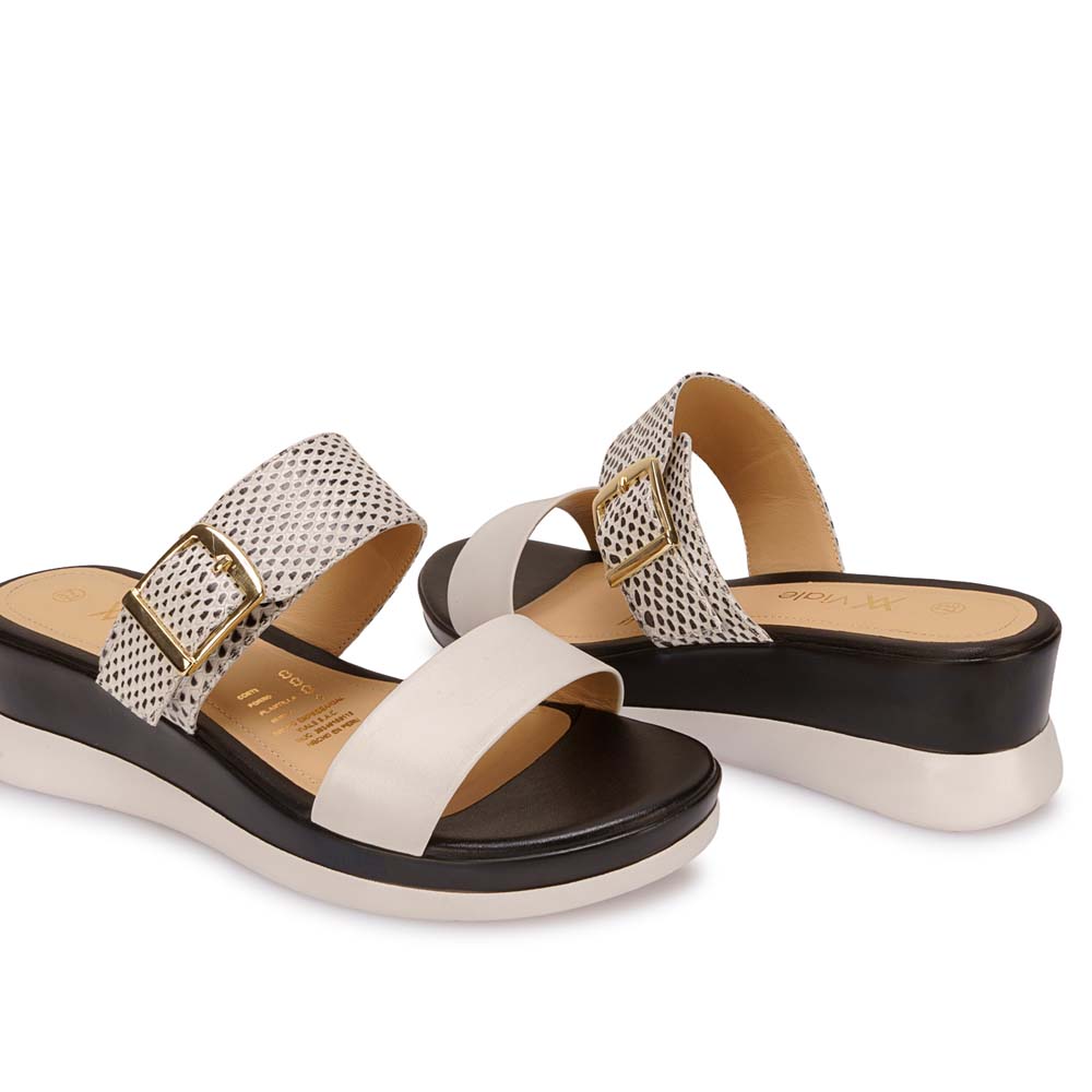 SANDALIA SLIDE CASUAL LINDA-2612 BLANCO VIALE CUERO - 2