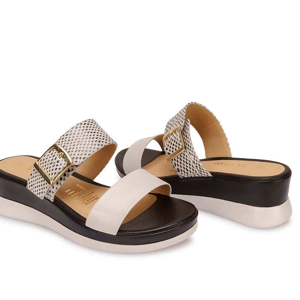 SANDALIA SLIDE CASUAL LINDA-2612 BLANCO VIALE CUERO - 2
