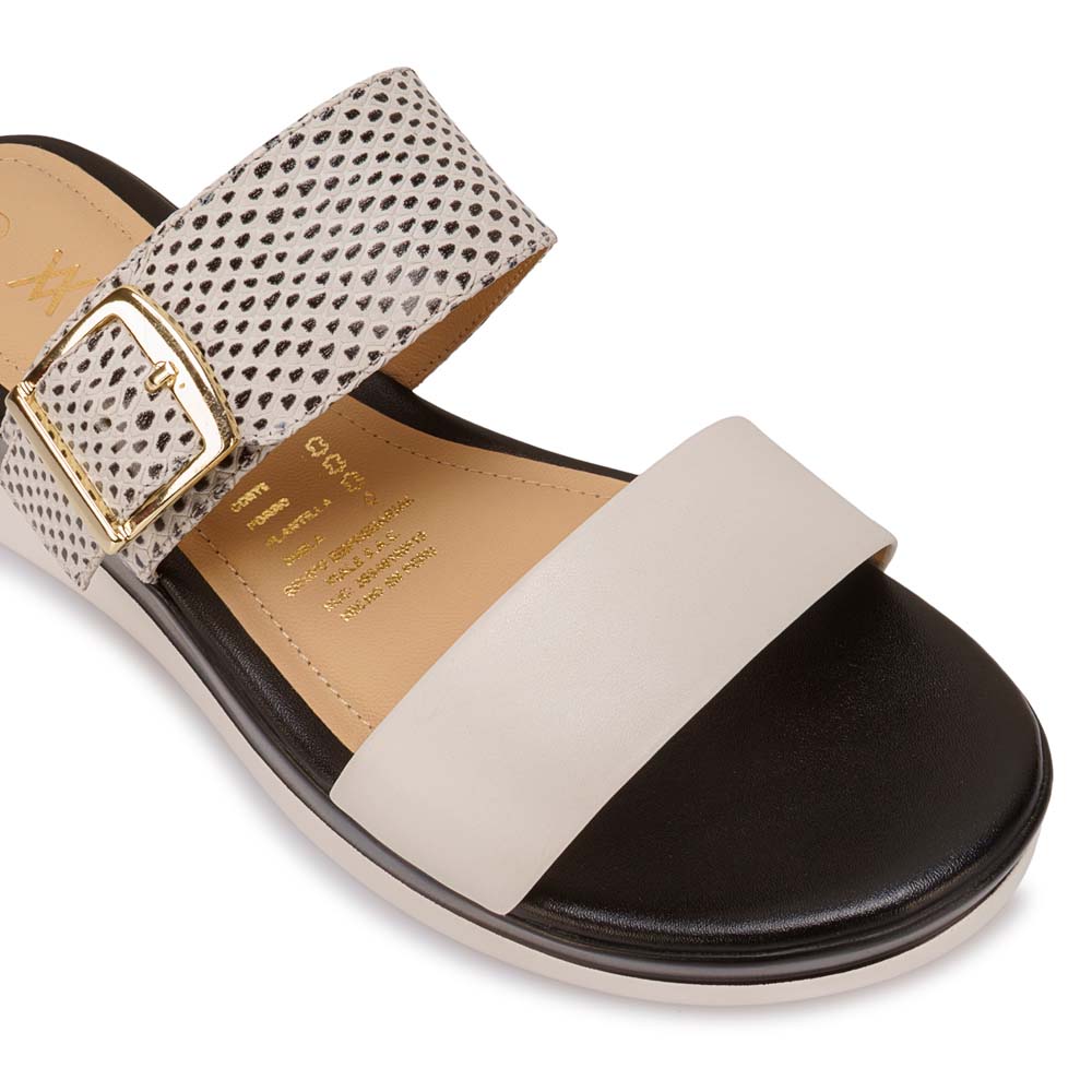 SANDALIA SLIDE CASUAL LINDA-2612 BLANCO VIALE CUERO - 3
