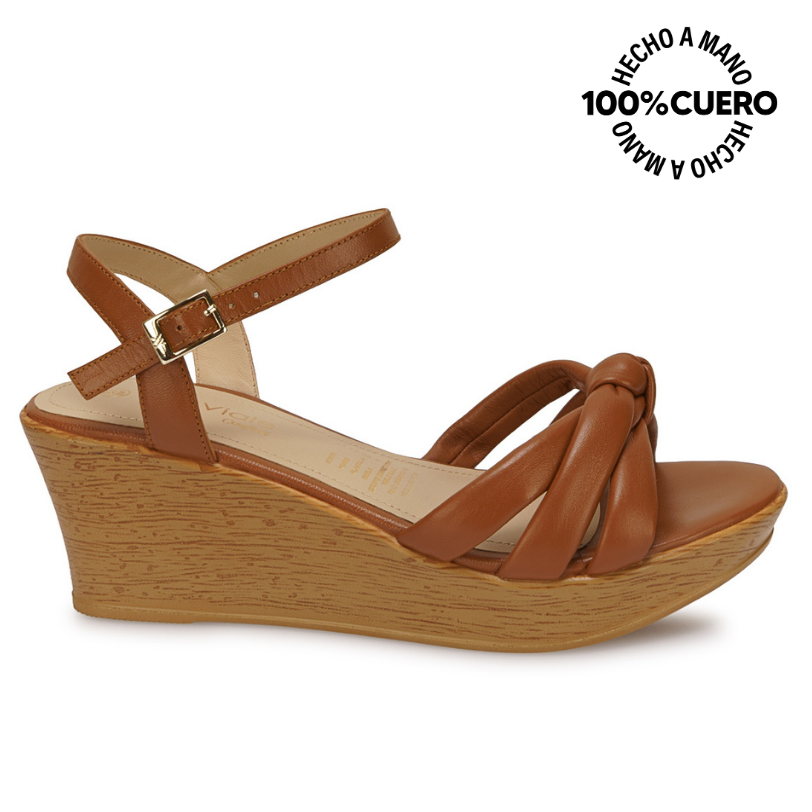 SANDALIA D'ORSAY CASUAL ECO-2602 NATURAL VIALE CUERO - 1