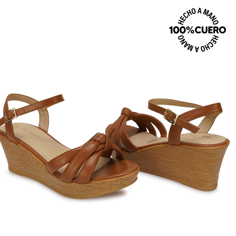 SANDALIA D'ORSAY CASUAL ECO-2602 NATURAL VIALE CUERO - 2