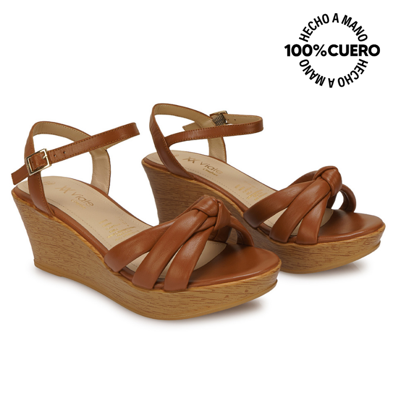 SANDALIA D'ORSAY CASUAL ECO-2602 NATURAL VIALE CUERO - 4