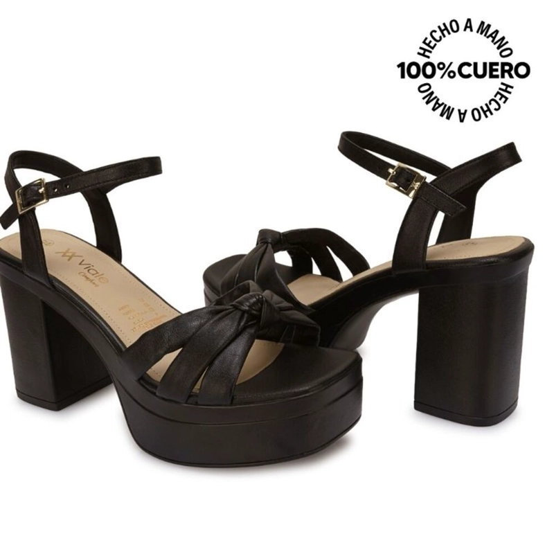 SANDALIA D'ORSAY CASUAL ECO-2601 NEGRO VIALE CUERO - 2