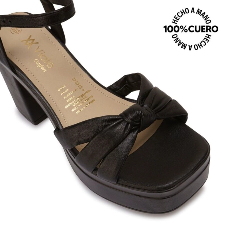 SANDALIA D'ORSAY CASUAL ECO-2601 NEGRO VIALE CUERO - 3