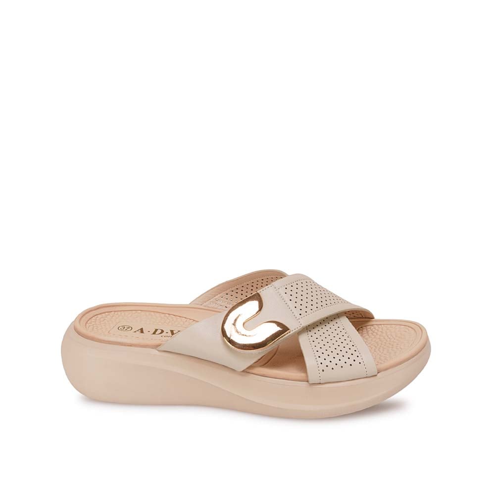 SANDALIA SLIDE CASUAL ANA-2635 BLANCO/OFF ADV - 1