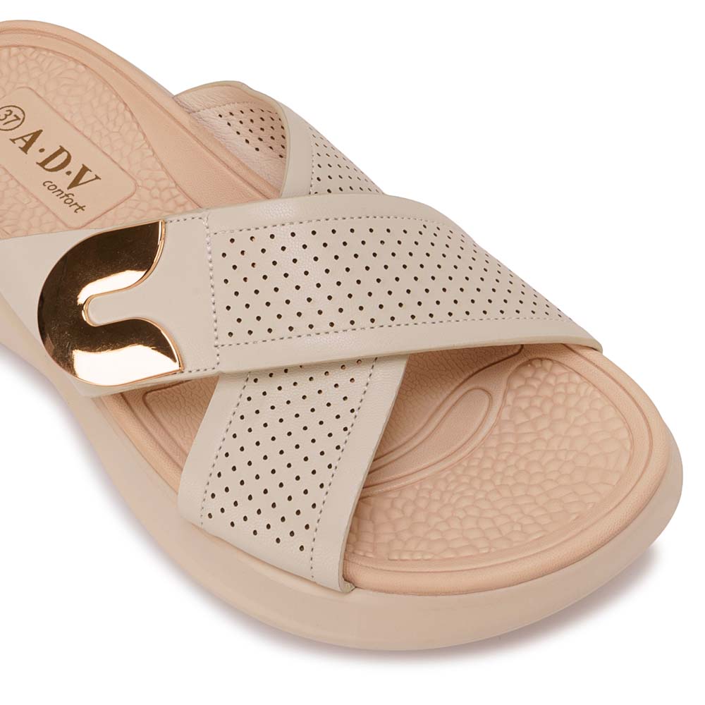 SANDALIA SLIDE CASUAL ANA-2635 BLANCO/OFF ADV - 3