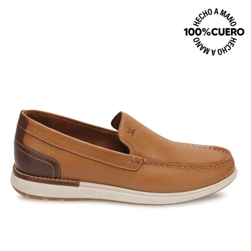 ZAPATO MOCASÍN CASUAL MATEO-2605 MARRON VIALE HOMME CUERO - 1