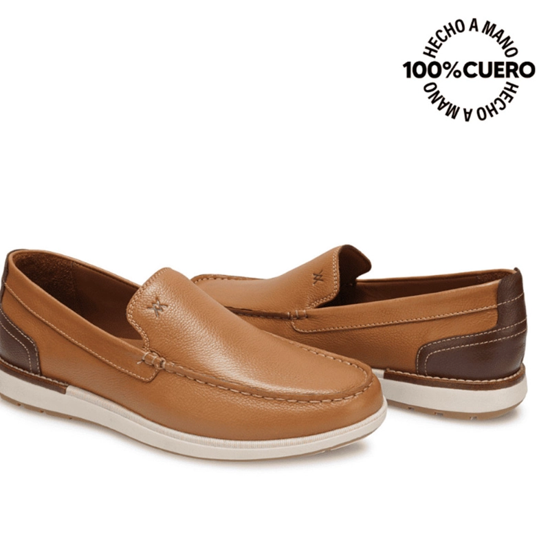 ZAPATO MOCASÍN CASUAL MATEO-2605 MARRON VIALE HOMME CUERO - 2