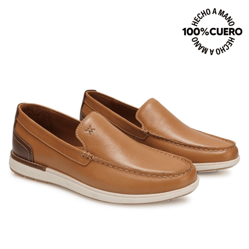 ZAPATO MOCASÍN CASUAL MATEO-2605 MARRON VIALE HOMME CUERO - 4