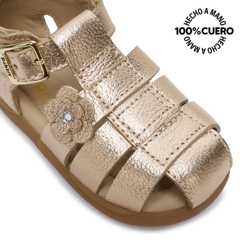 SANDALIA FRANCISCANA CASUAL JEFER-2607 DORADO RABBIT CUERO - 3