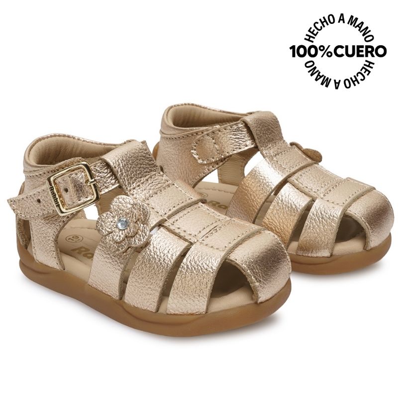 SANDALIA FRANCISCANA CASUAL JEFER-2607 DORADO RABBIT CUERO - 4