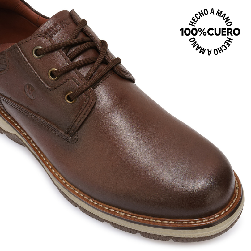 ZAPATO DERBY CASUAL JOSE-2611 MARRON VIALE HOMME CUERO - 3