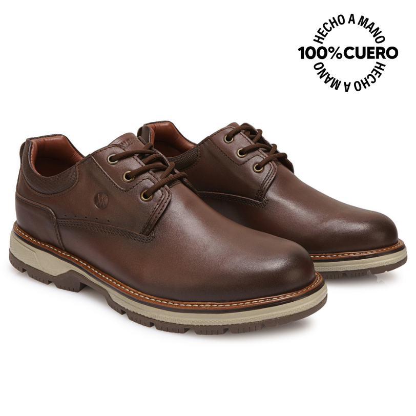 ZAPATO DERBY CASUAL JOSE-2611 MARRON VIALE HOMME CUERO - 4