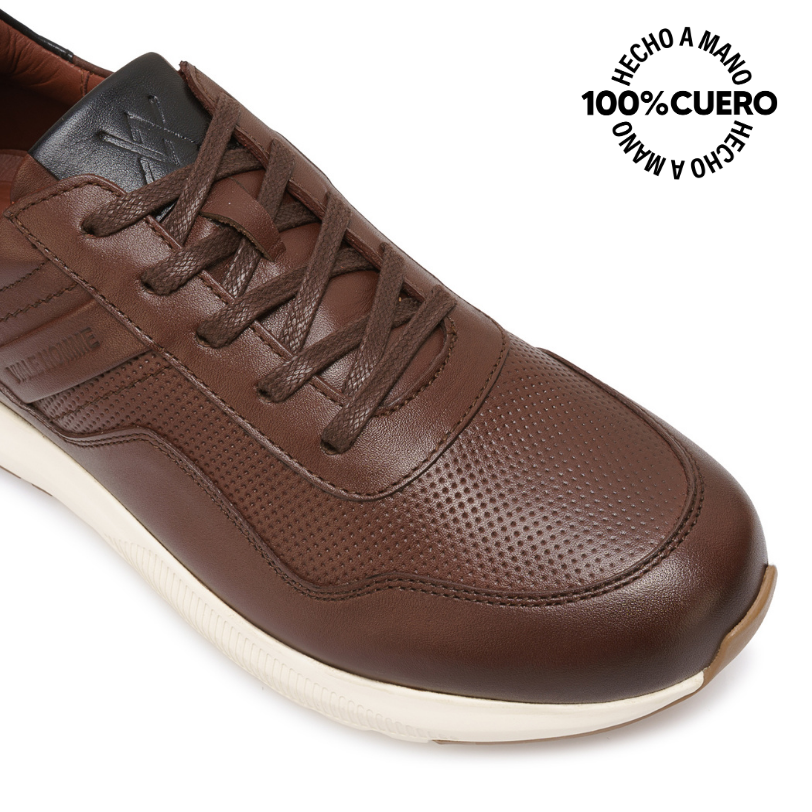 ZAPATILLA CASUAL JOSE-2603 MARRON VIALE HOMME CUERO - 3
