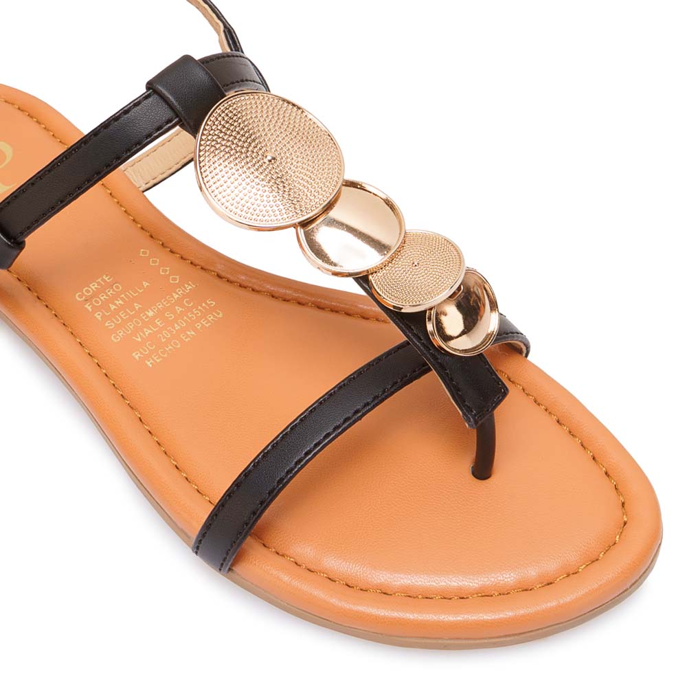 SANDALIA D'ORSAY CASUAL CESI-2612 NEGRO PIAZZA - 3