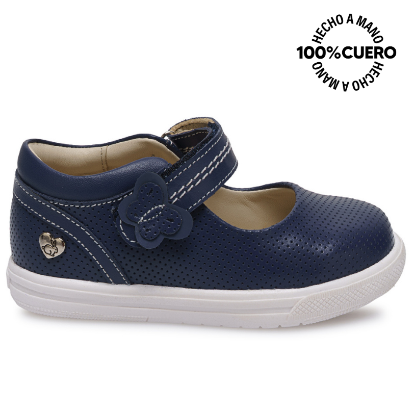 ZAPATO MARYJANE CASUAL MIA-2616 AZUL RABBIT CUERO - 1