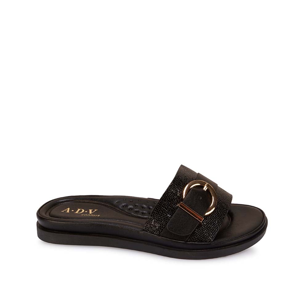 SANDALIA SLIDE CASUAL ANA-2636 NEGRO ADV - 1