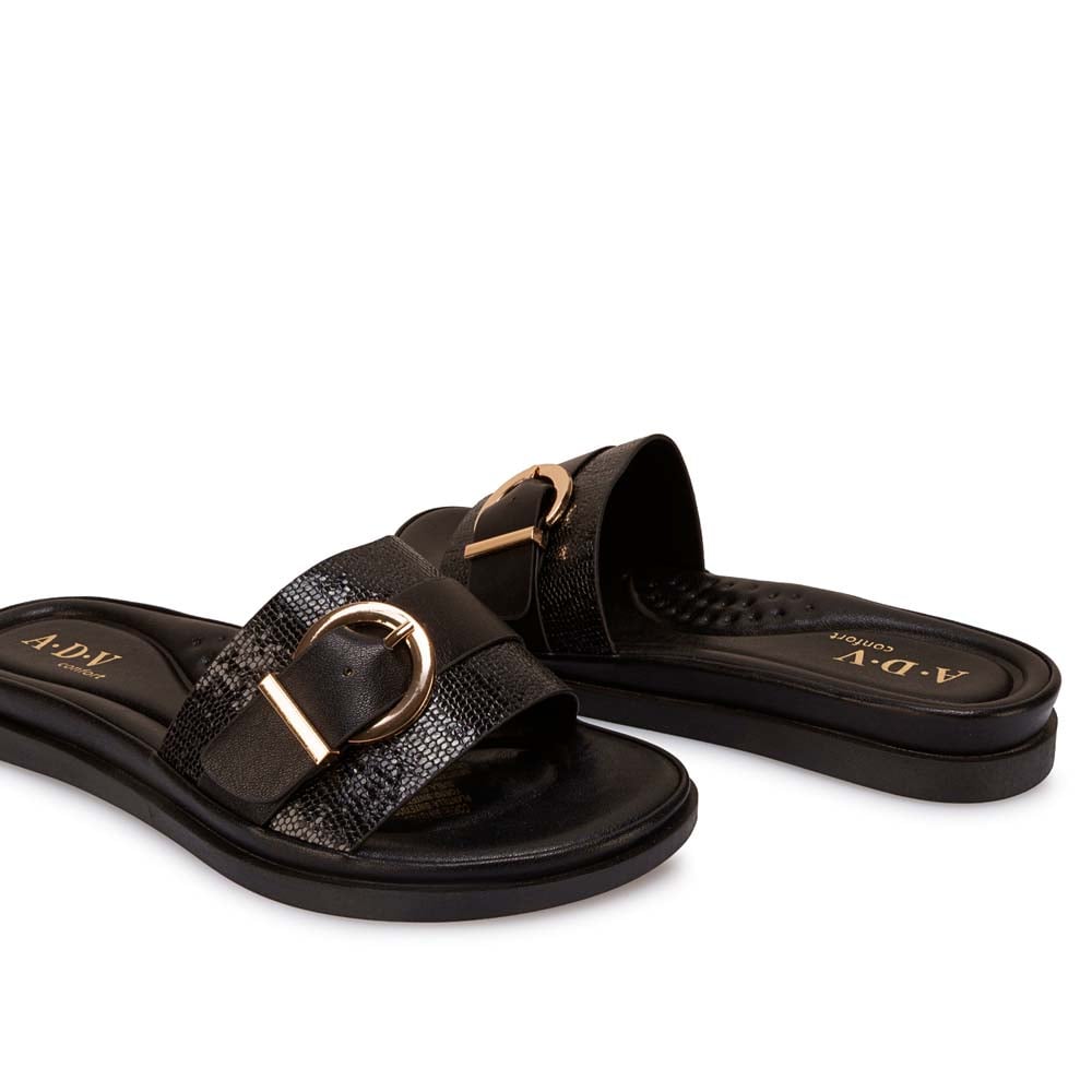 SANDALIA SLIDE CASUAL ANA-2636 NEGRO ADV - 2