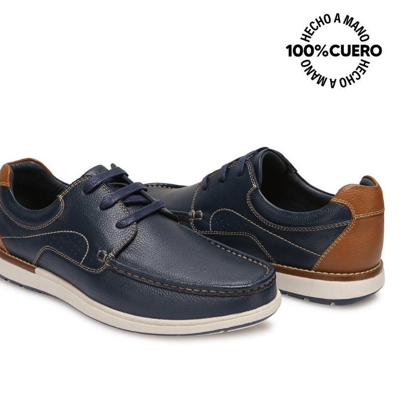 ZAPATO TOP SIDER CASUAL MATEO-2603 AZUL VIALE HOMME CUERO - 2