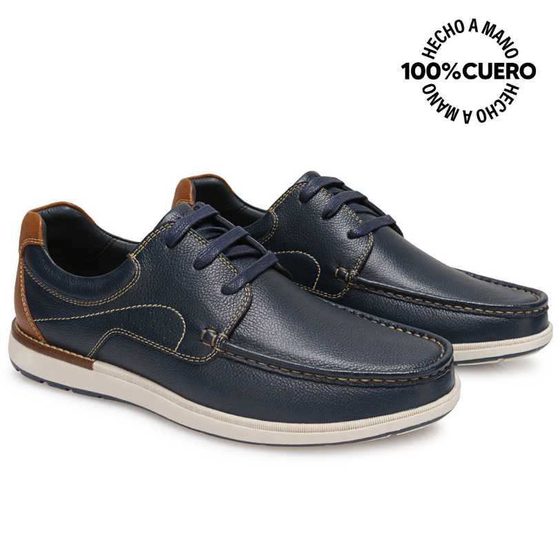 ZAPATO TOP SIDER CASUAL MATEO-2603 AZUL VIALE HOMME CUERO - 4