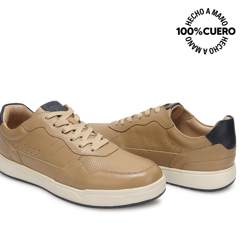 ZAPATILLA CASUAL JOSE-2606 NUTRIA VIALE HOMME CUERO - 2