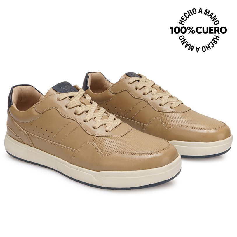 ZAPATILLA CASUAL JOSE-2606 NUTRIA VIALE HOMME CUERO - 4