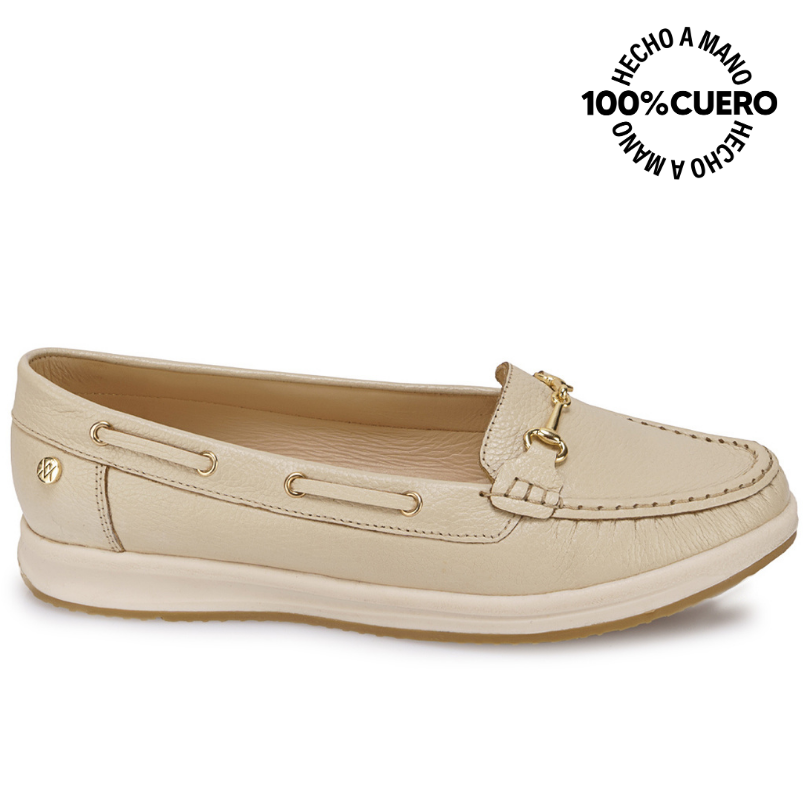ZAPATO MOCASÍN CASUAL DK-2604 VAINILLA VIALE CUERO - 1