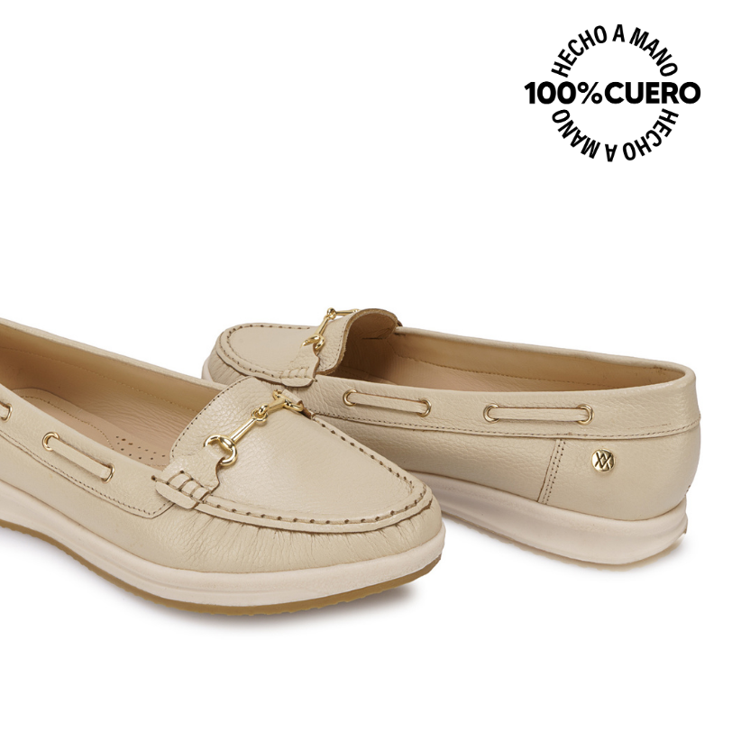 ZAPATO MOCASÍN CASUAL DK-2604 VAINILLA VIALE CUERO - 2