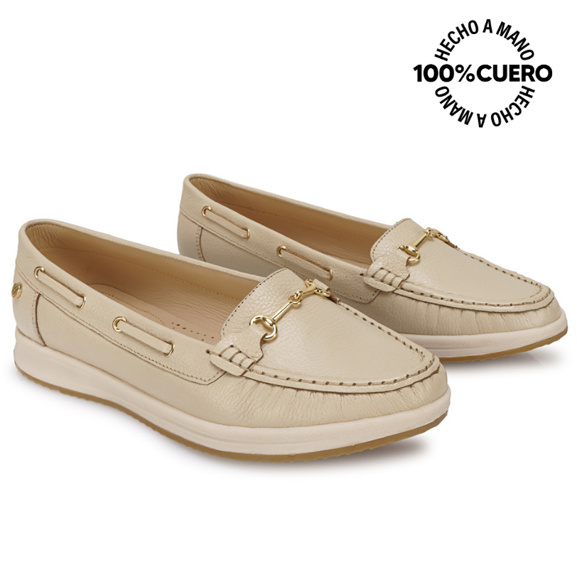 ZAPATO MOCASÍN CASUAL DK-2604 VAINILLA VIALE CUERO - 4