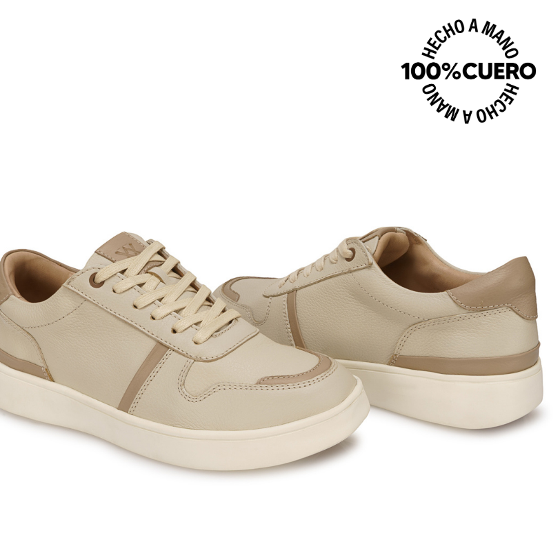 ZAPATILLA CASUAL RICARDO-2602 BEIGE VIALE HOMME CUERO - 2