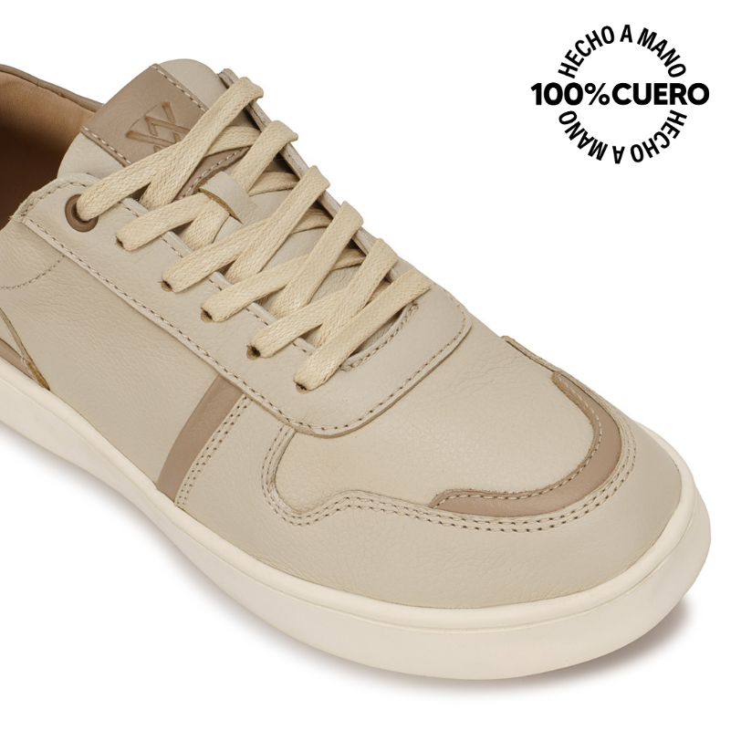 ZAPATILLA CASUAL RICARDO-2602 BEIGE VIALE HOMME CUERO - 3