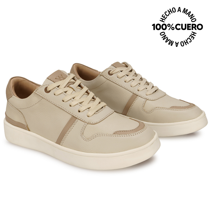 ZAPATILLA CASUAL RICARDO-2602 BEIGE VIALE HOMME CUERO - 4