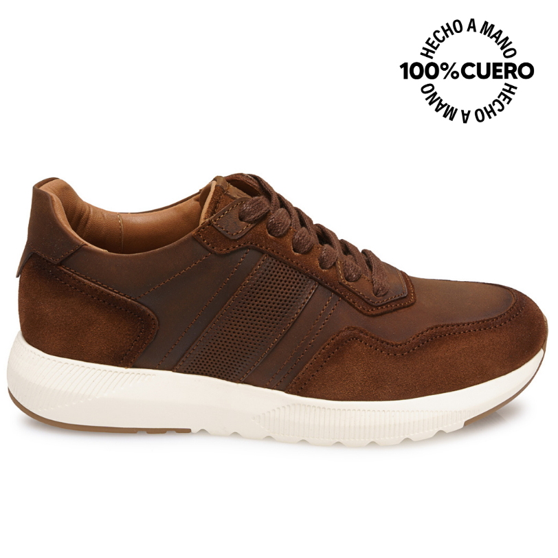 ZAPATILLA CASUAL RICARDO-2607 CASTAÑO VIALE HOMME CUERO - 1