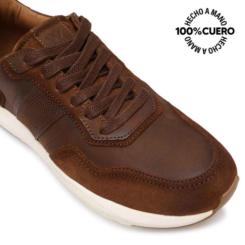 ZAPATILLA CASUAL RICARDO-2607 CASTAÑO VIALE HOMME CUERO - 3