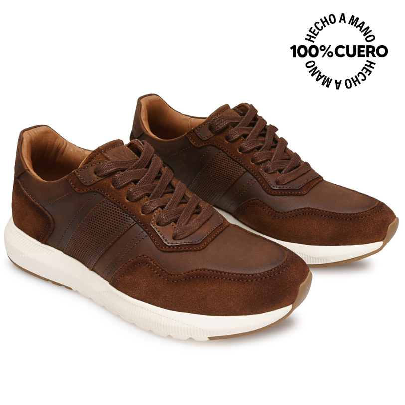ZAPATILLA CASUAL RICARDO-2607 CASTAÑO VIALE HOMME CUERO - 4